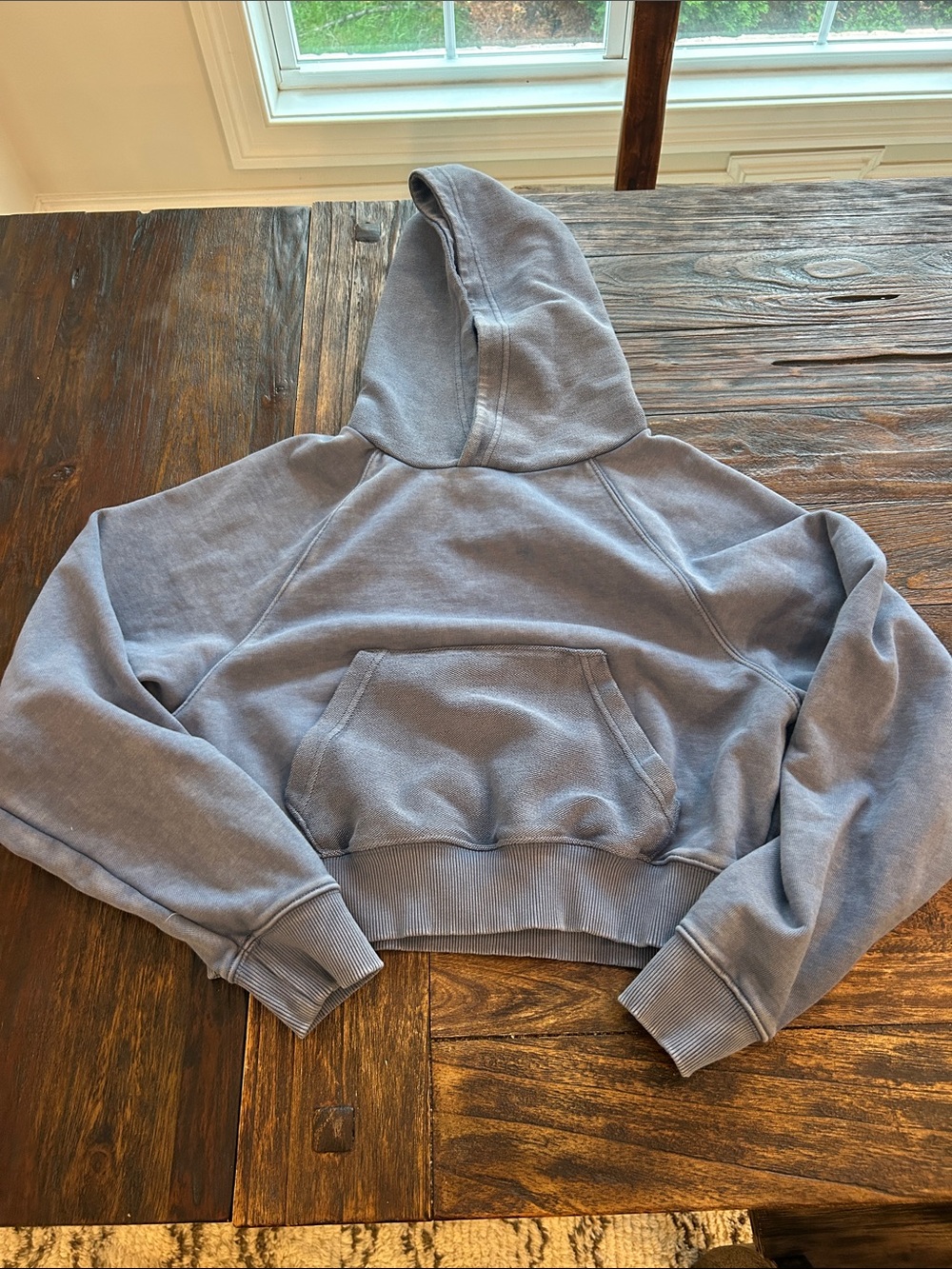 aerie Light Blue Cropped Hoodie Pullover